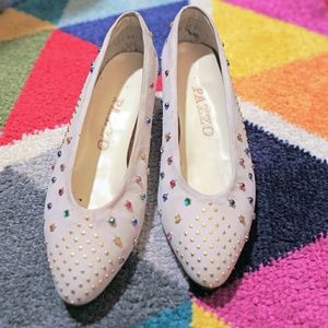 Vintage Bedazzled Kitten Heels